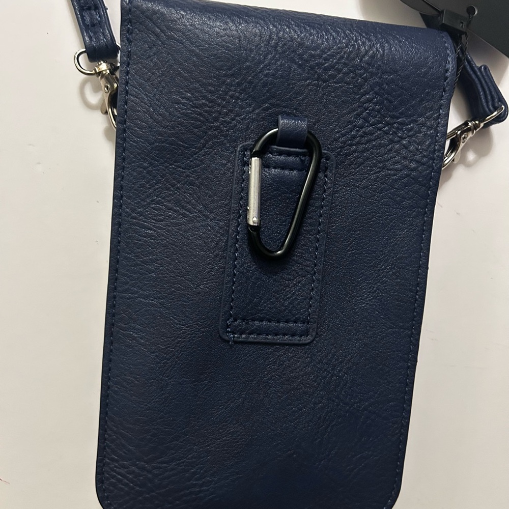 NWT K Carroll  Navy Vegan Crossbody with RFD Protection - Picture 3 of 3